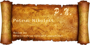 Petrus Nikolett névjegykártya