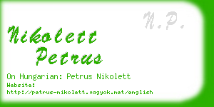 nikolett petrus business card